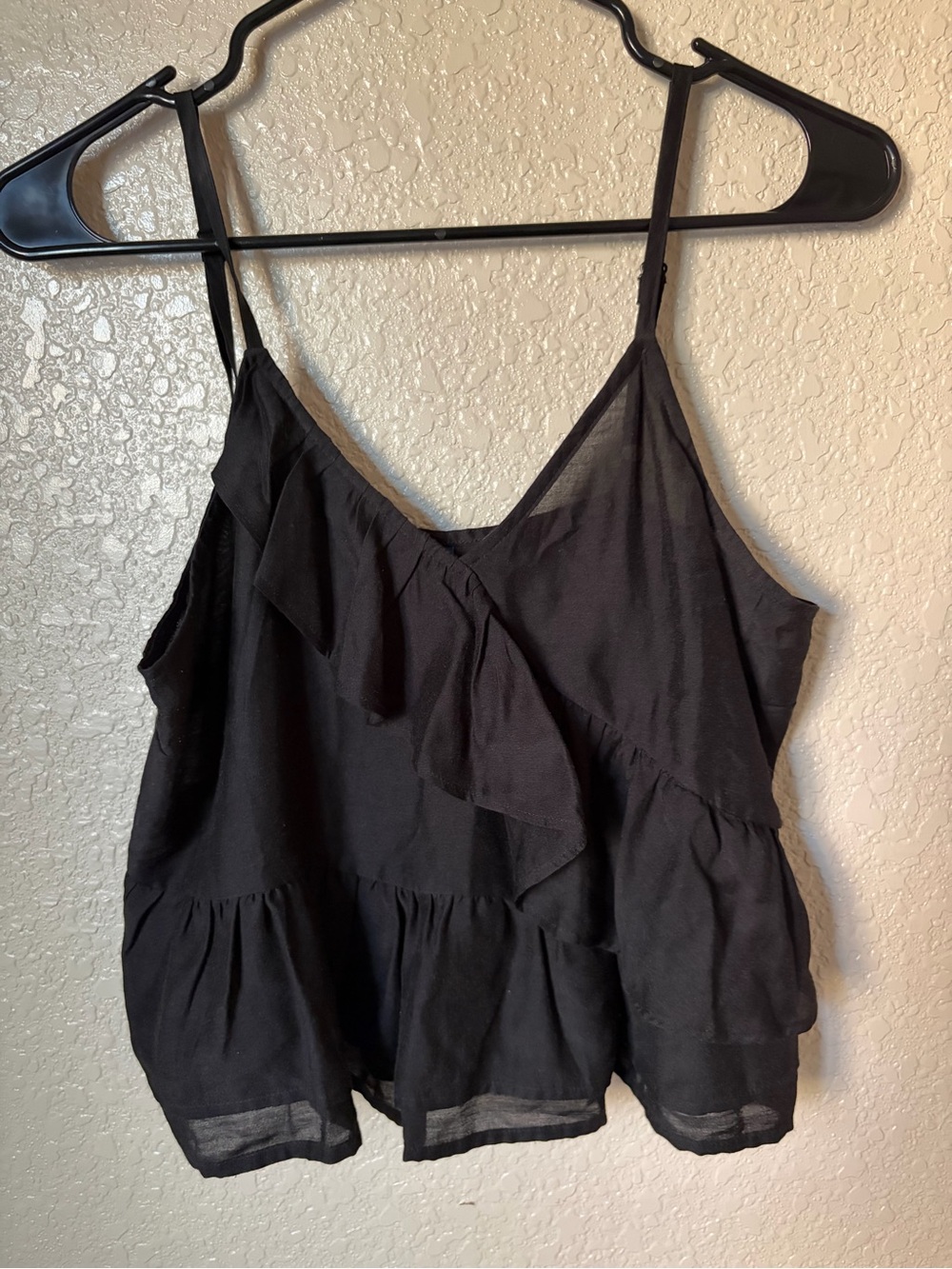 Old Navy Black Ruffle Spaghetti Strap Top